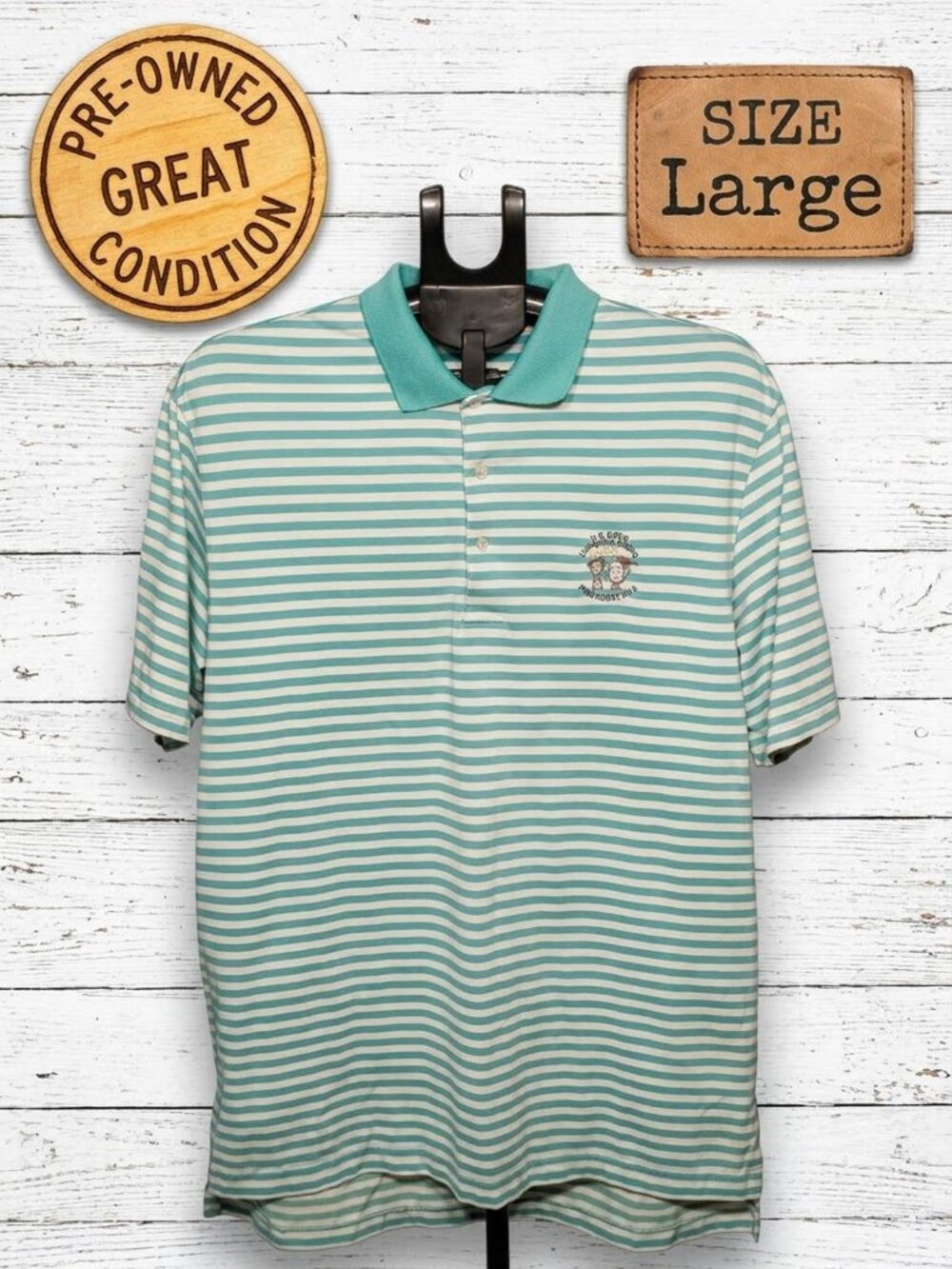 Polo Golf Ralph Lauren Large Striped Polo Shirt 2014 US Open